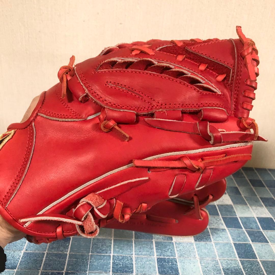 Wilson 赤 軟式グローブ 投手 ピッチャー ウィルソン 美品 レッド