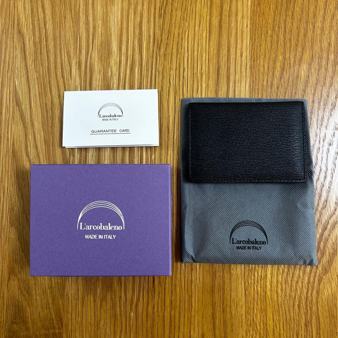 L'arcobaleno ラルコバレーノ 名刺入れ ブラック ビジネス レザー