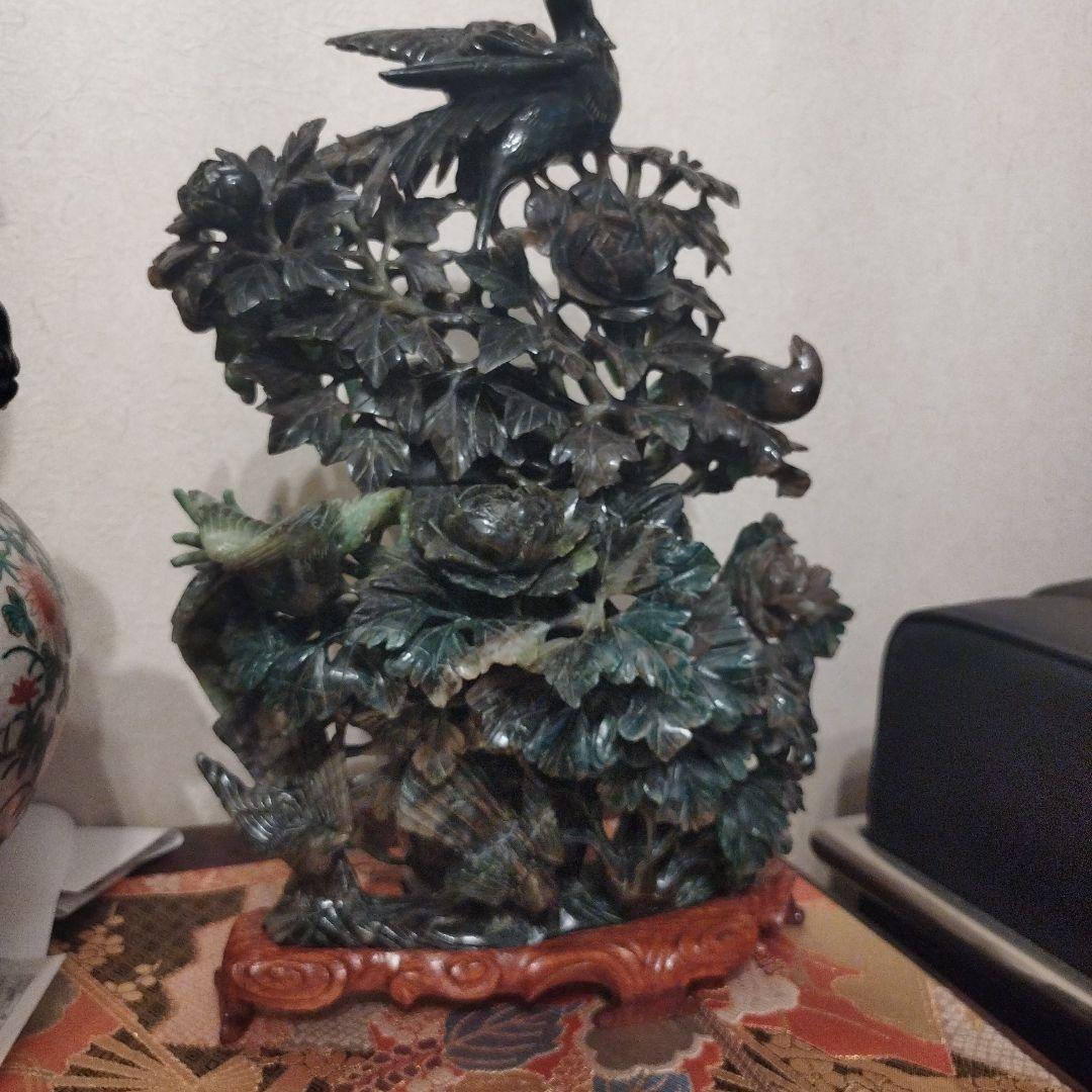 中国古玩　翡翠の彫刻