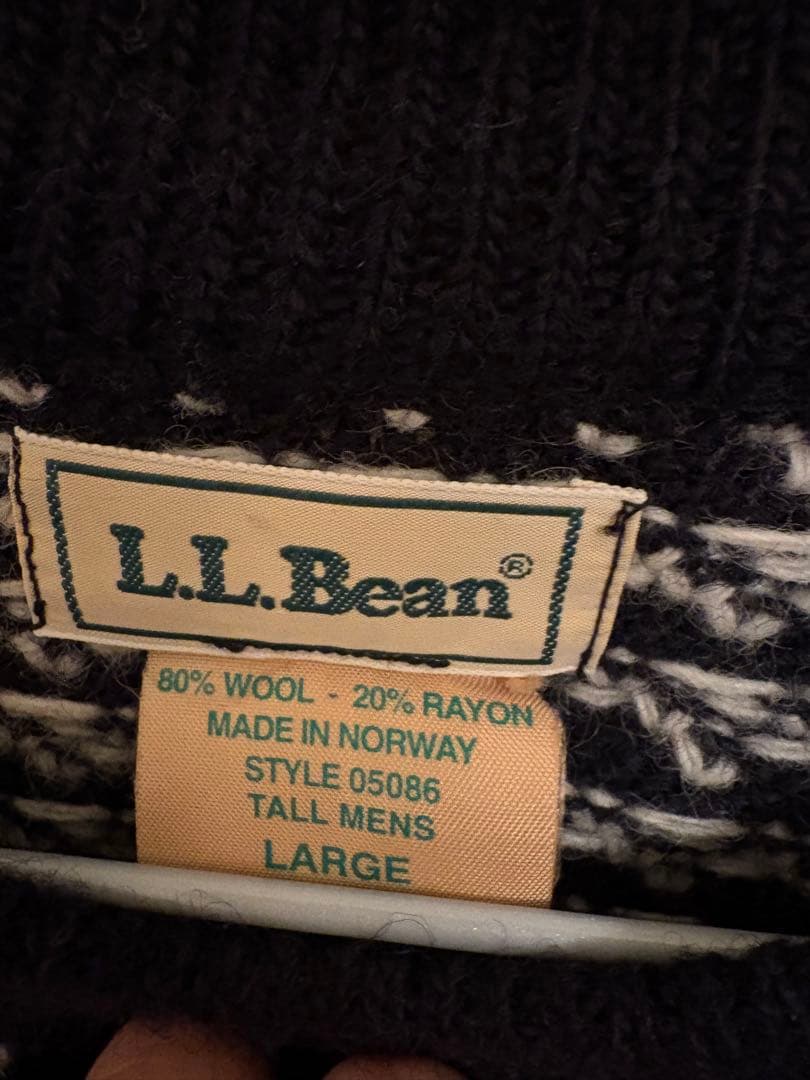 L.L.Bean バーズアイニット Lサイズ　80s ノルウェー製