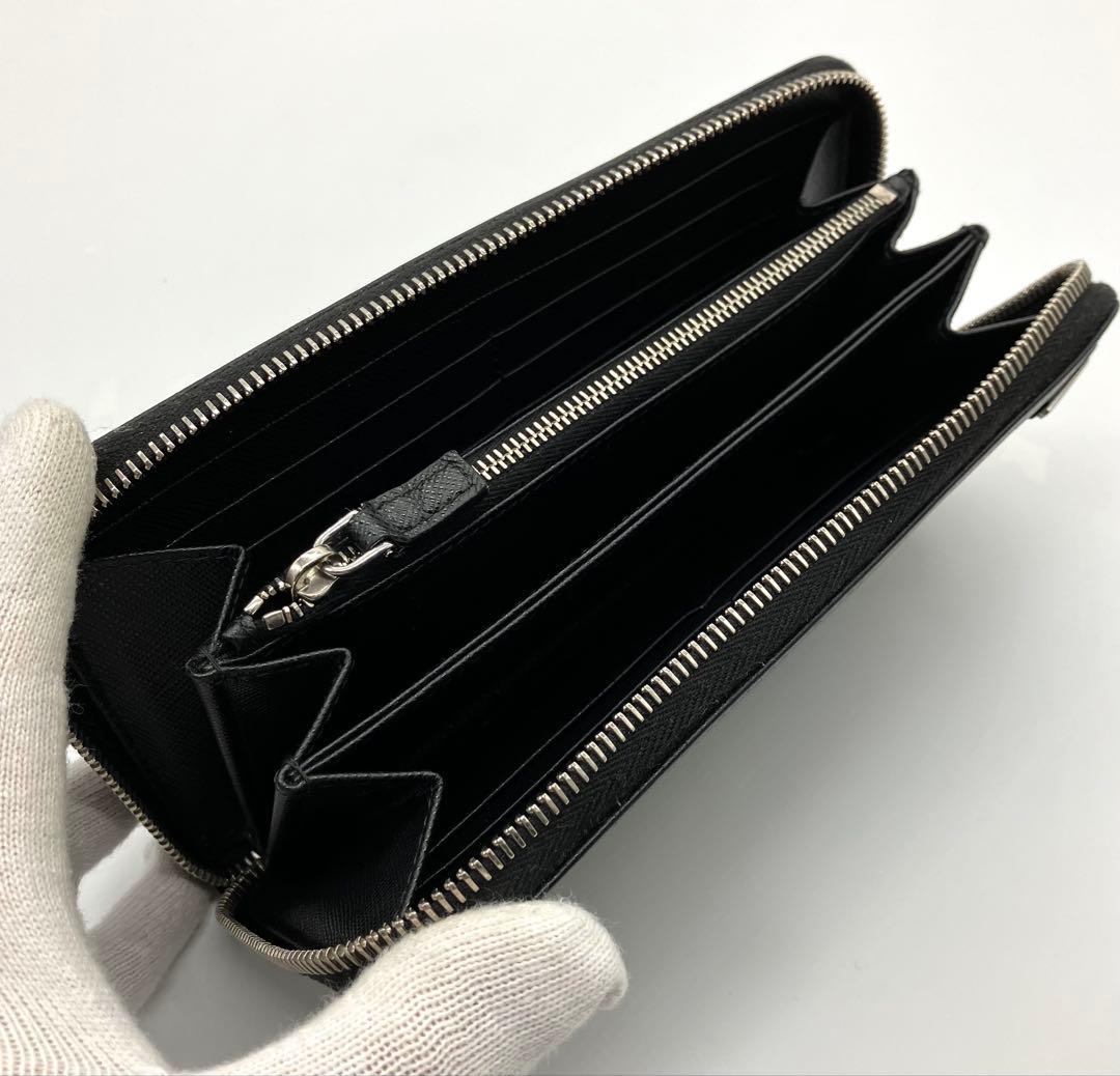 ⭐️ 美品 プラダ サフィアーノ トライアングル ラウンドファスナー 長財布