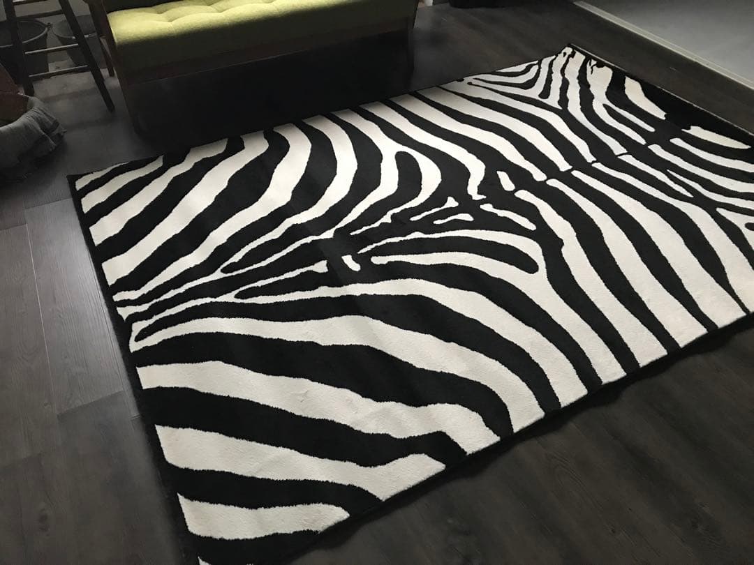 モダン ラグジュアリー ゼブラ柄 ラグ ラグマット 159.5x229.5cm