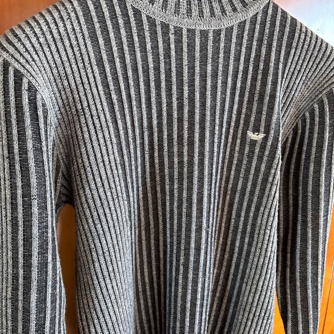 EMPORIO ARMANI◆イーグルロゴ刺繍◆ハイネック◆cottonセーター