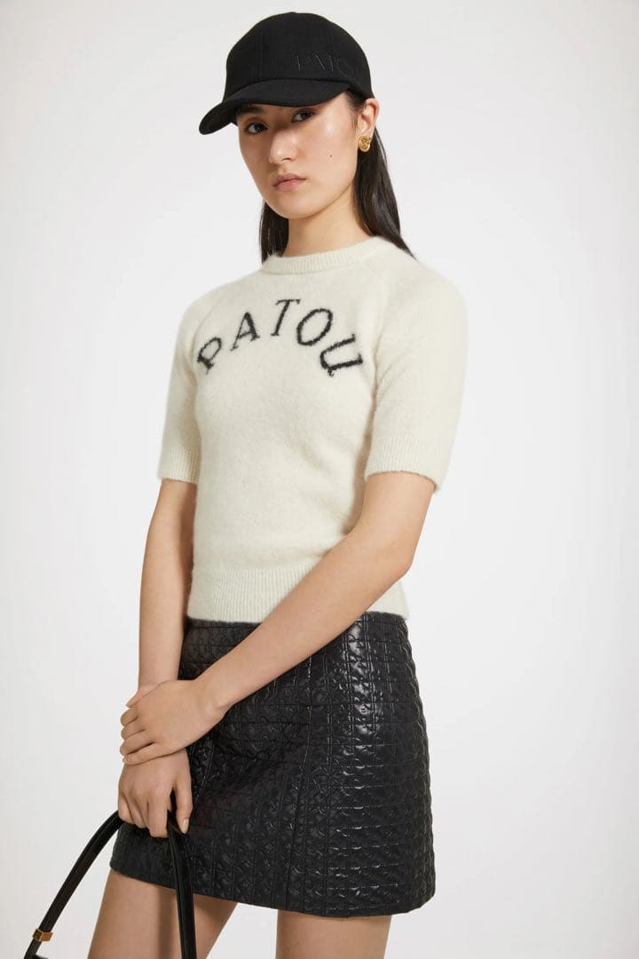 PATOU サステナブルアルパカ混紡 パトゥジャカードTシャツ