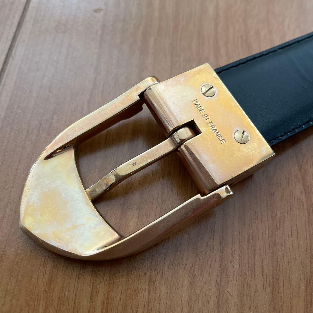 LOUIS VUITTON ブラックレザー ベルト　エピ