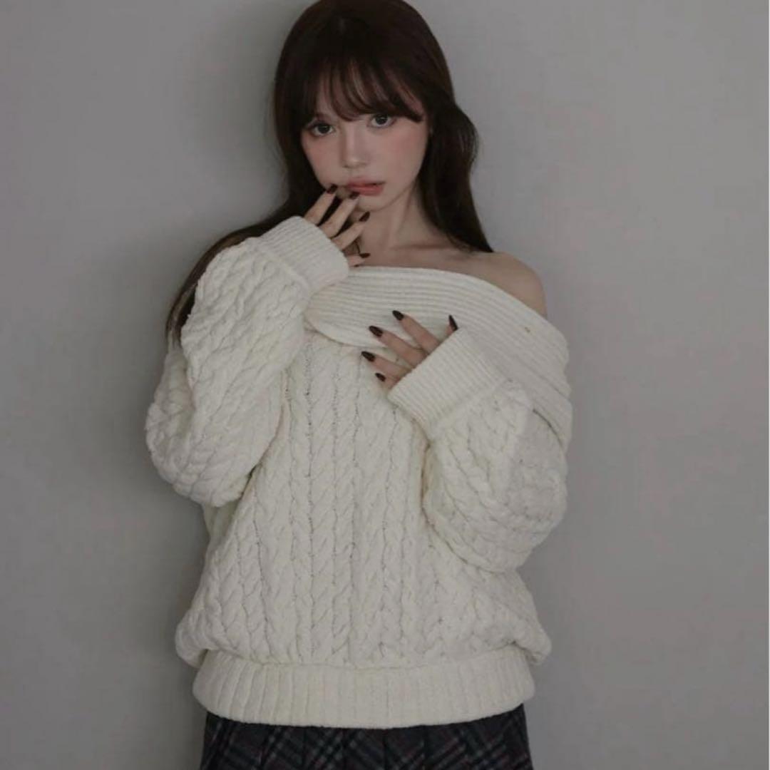 ♡ Kiki cable loose knit♡andmary
