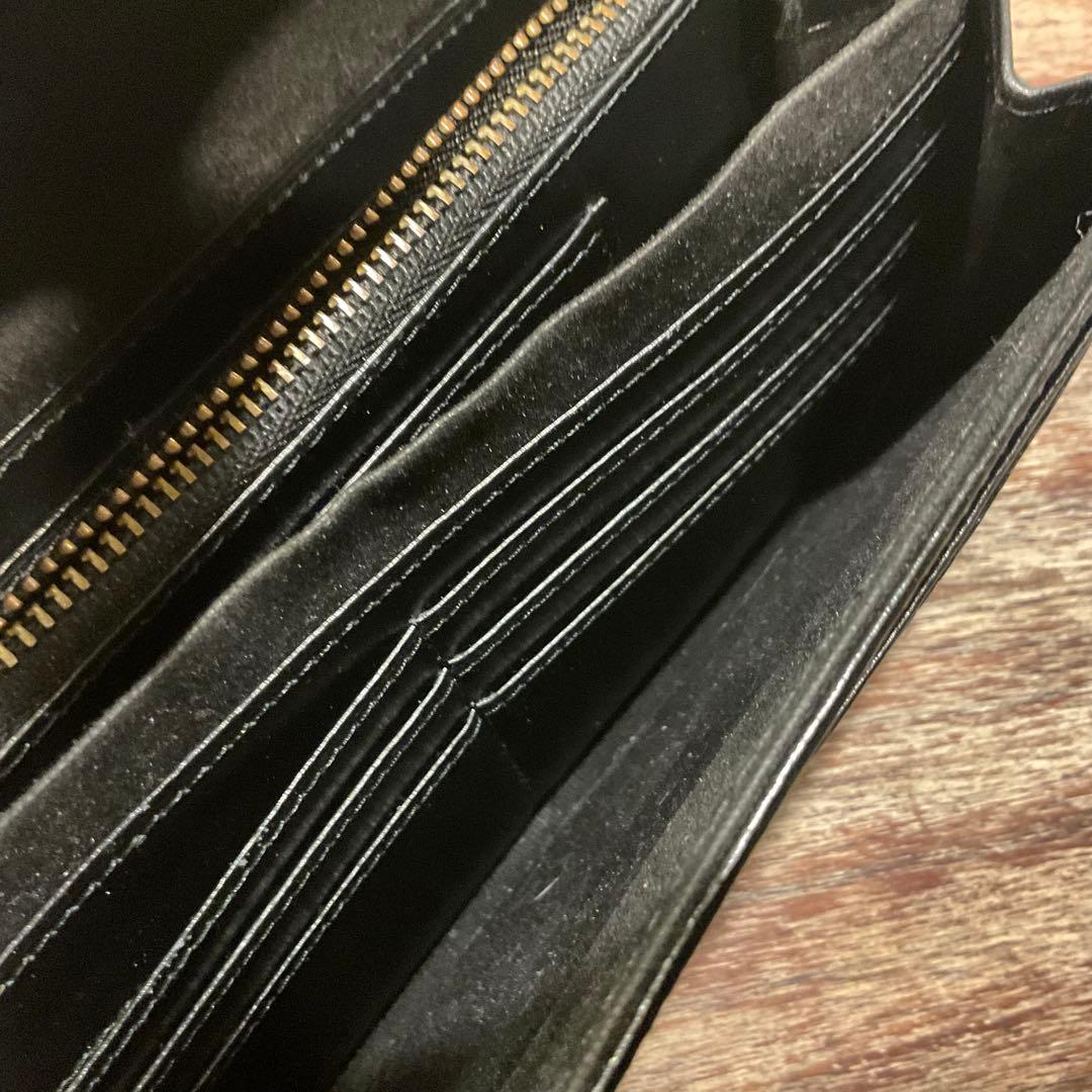 美品！マッドモンキー ワニ革 カイマン 財布 長財布 二つ折りクロコ ネイビー