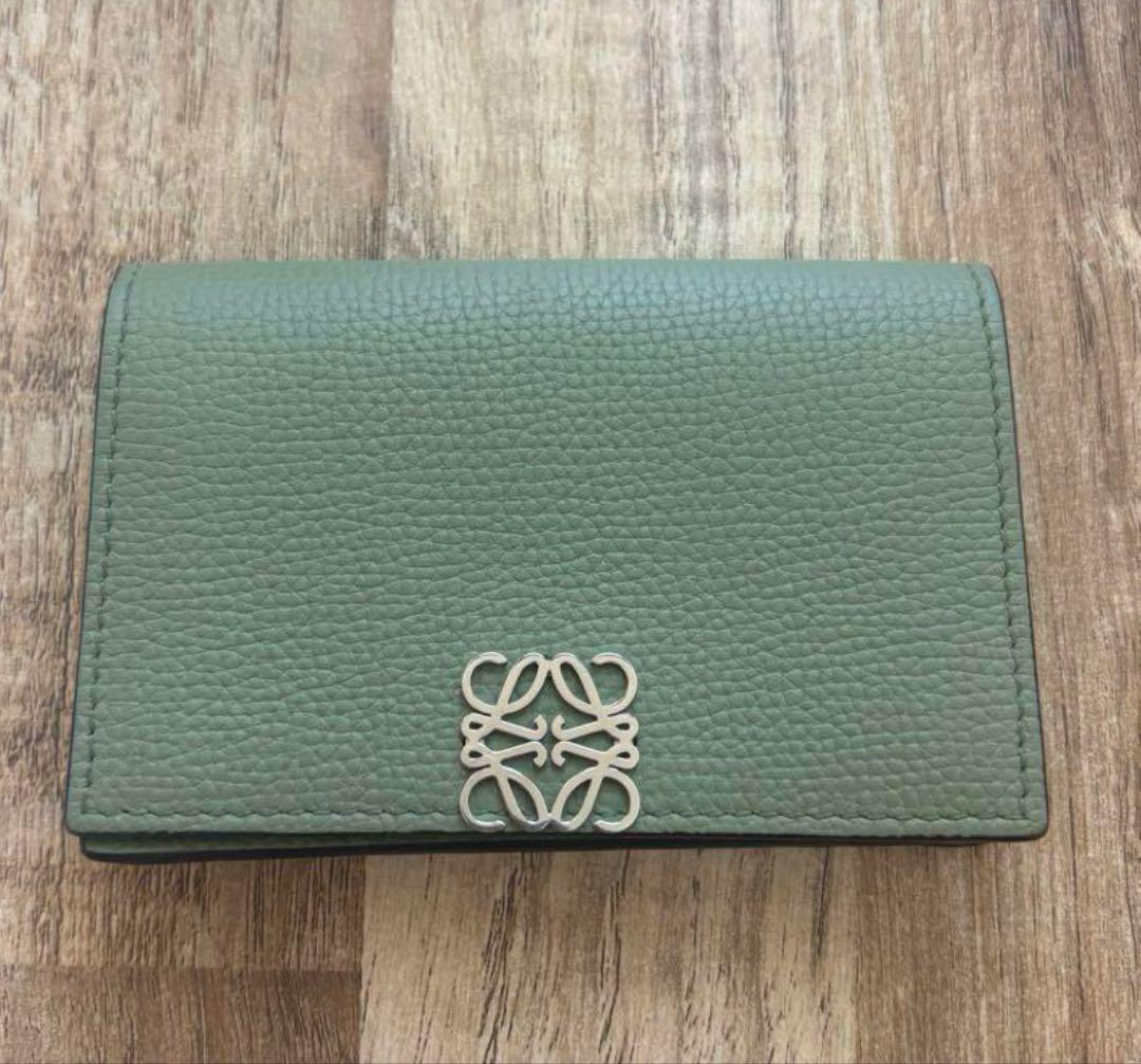LOEWE ロエベ　ビジネスカードケース　ローズマリー　グリーン　名刺ケース