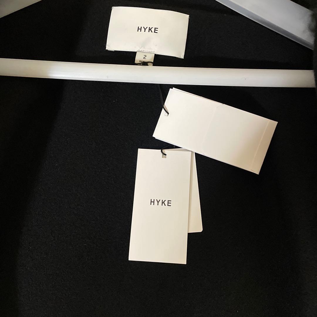 25AW ハイクHYKE ★新品★ダブルフェイス ダッフルコート ボアブラック2