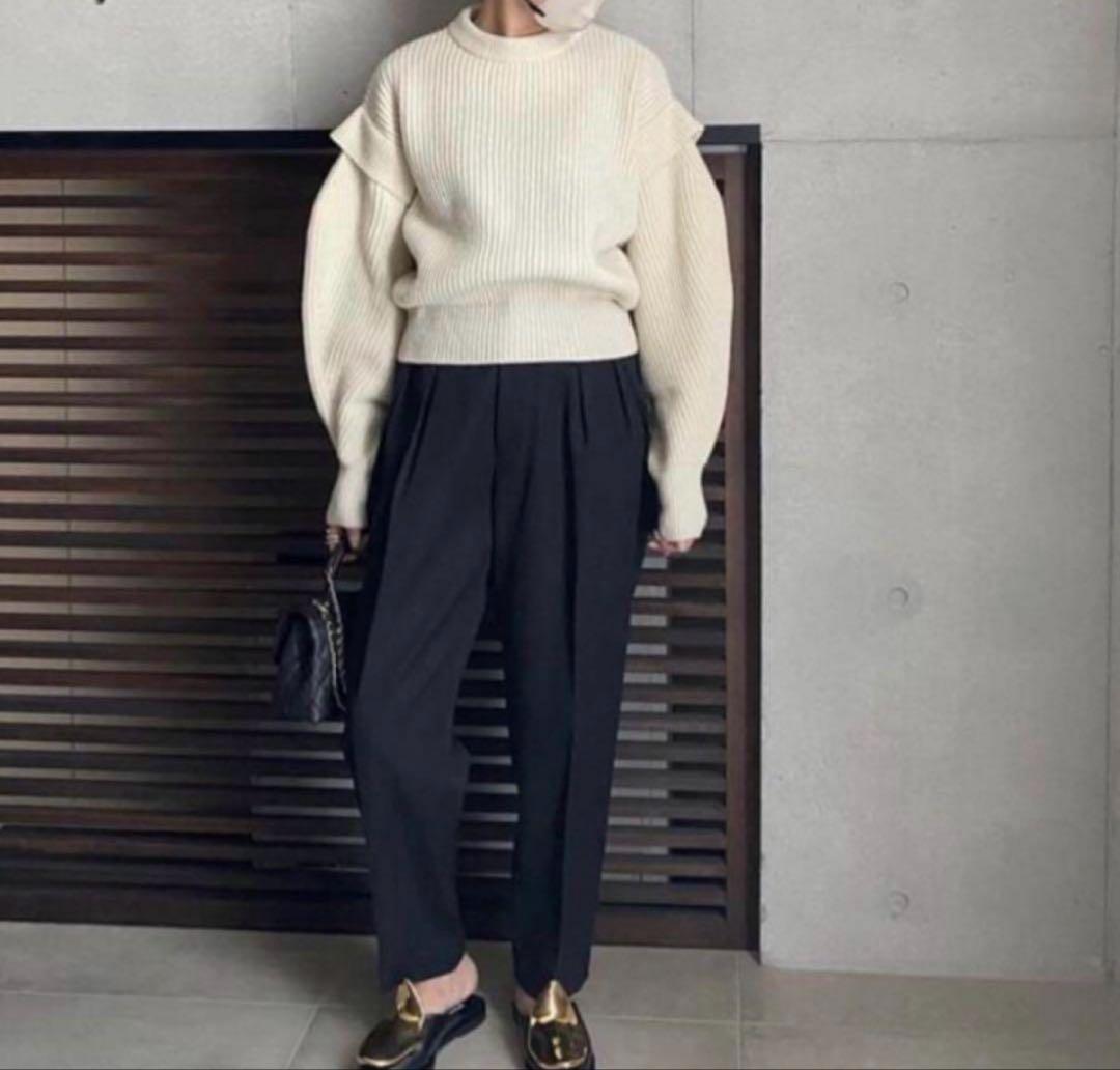 こ*き様 LOHEN ローヘン　レイヤードスリーブニット　 WHITE