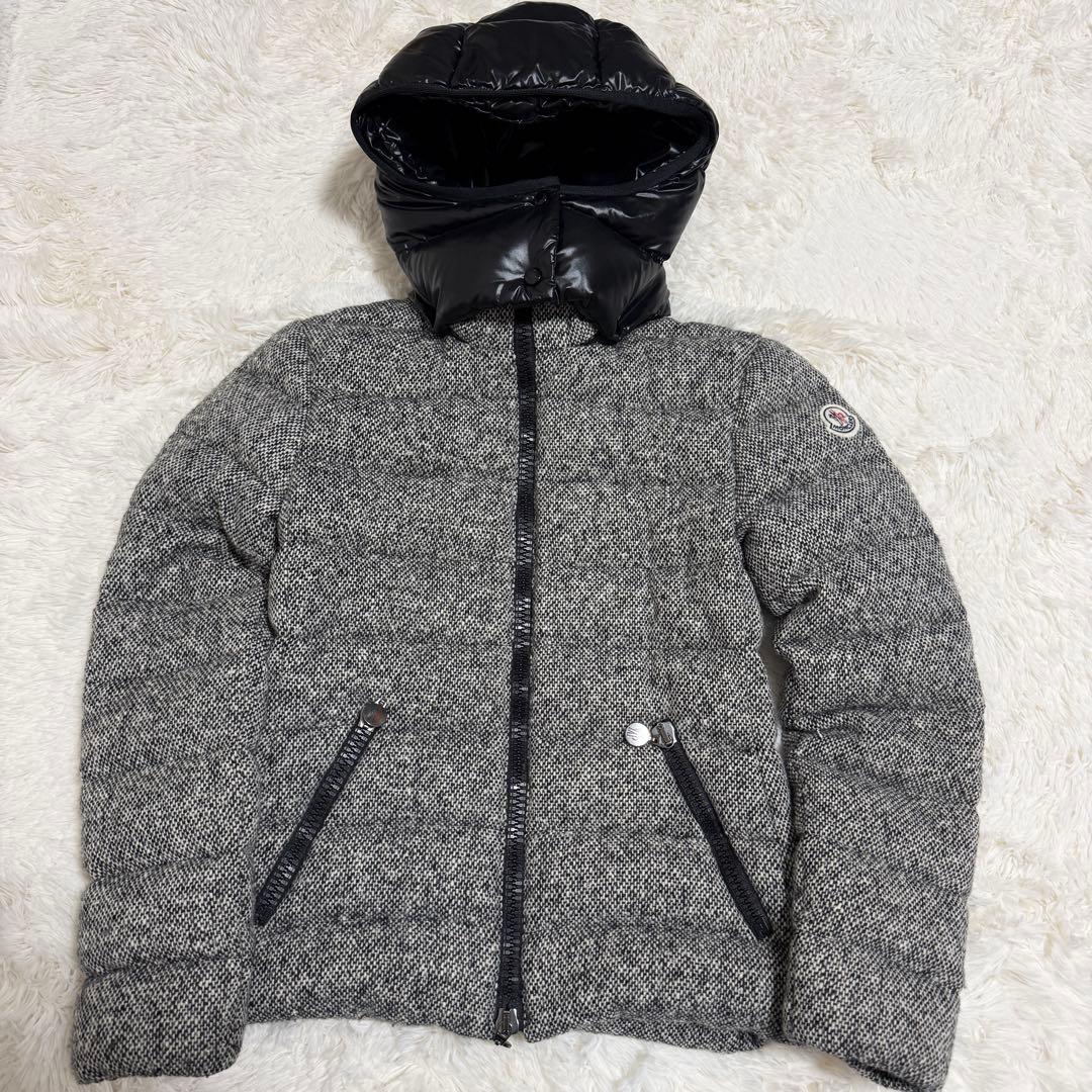 【美品】モンクレール ASTERE 2way ダウンジャケット ツイード 00