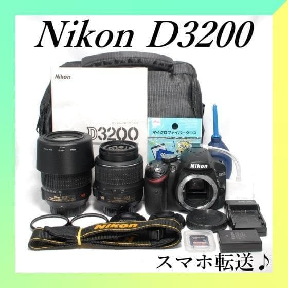 ✨Nikon D3200 Wレンズ✨ショット数少✨手振れ補正付✨一眼レフ✨