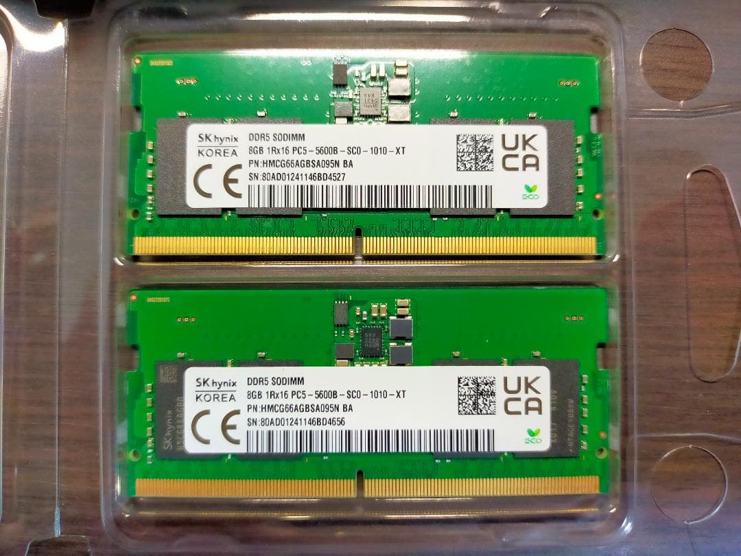 メモリー SK hynix DDR5-5600 SODIMM 16GB (8GBx2)