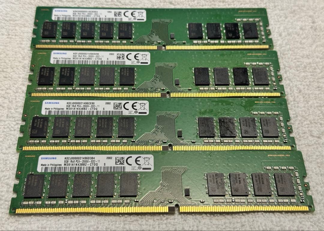 Samsung DDR4 メモリ 8GB 4枚セット 【動作確認済】