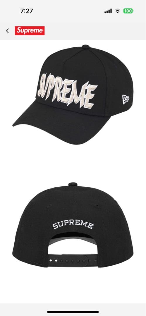 Supreme NEWERA キャップ ブラック