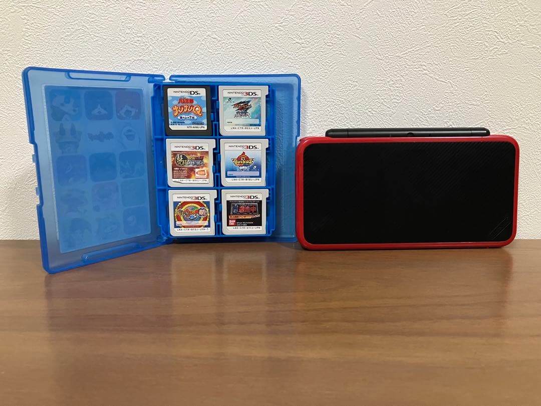 動作確認済Newニンテンドー2DS LL レッド×ブラックマリオカート7パック