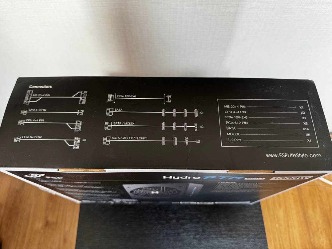 電源ユニット FSP Hydro PTM PRO 1000W 80PLUS Platinum