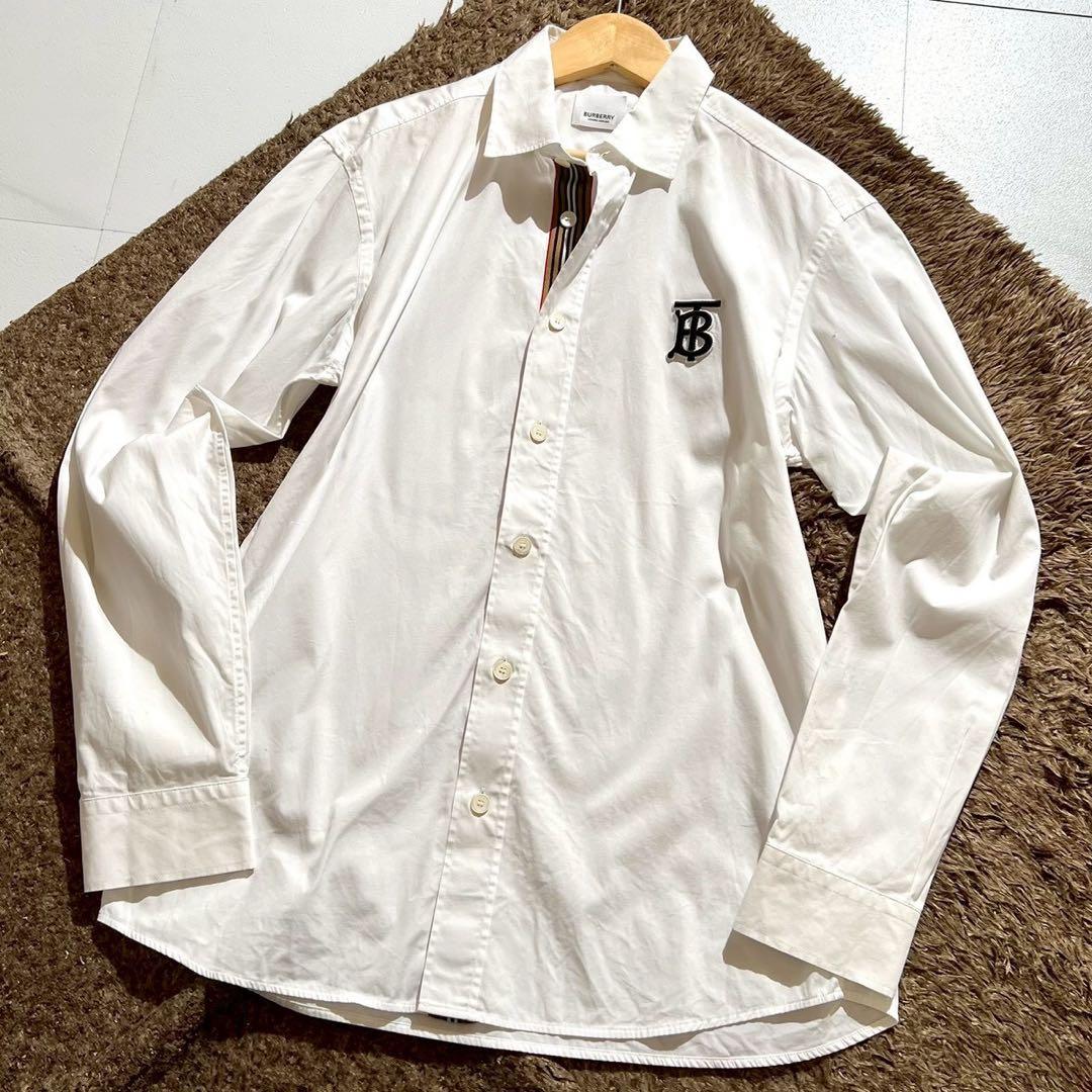美品✨BURBERRY TB Logo Shirt 刺繍ロゴ コットンシャツ