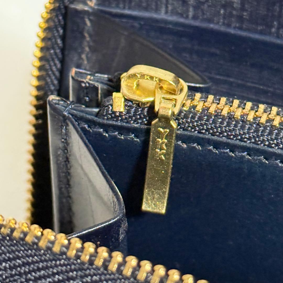 極美品⭐️ココマイスター　ブライドル　長財布　　ラウンドジップ　ダークネイビー