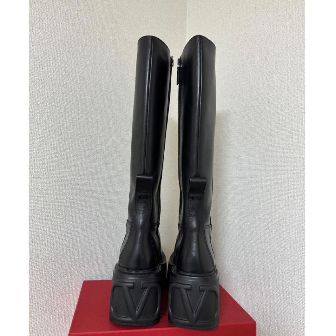 valentinoプラットフォーム　37厚底ロングブーツ Vロゴ　ヴァレンティノ