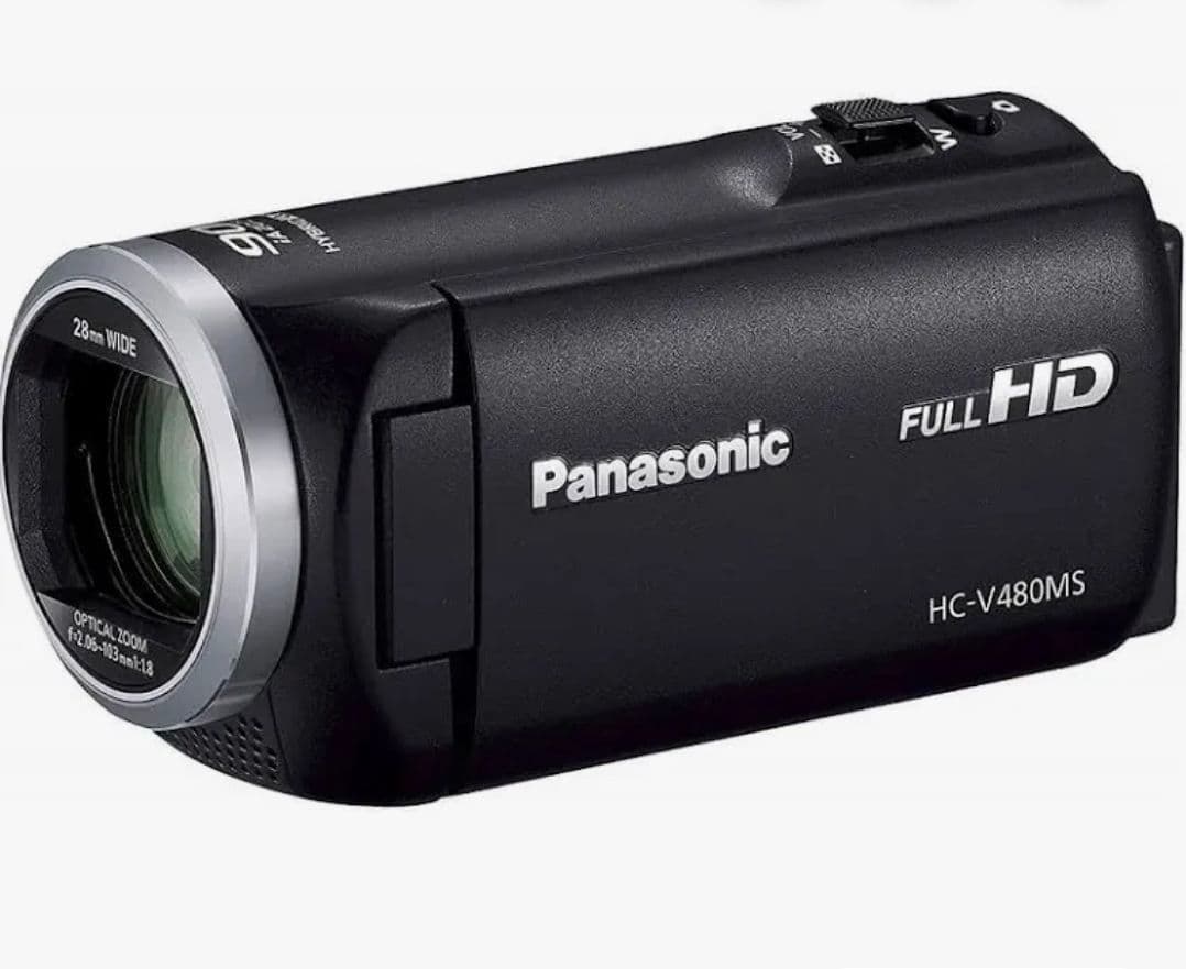 パナソニックHDビデオカメラ V480MS 高倍率90倍ズーム ブラック