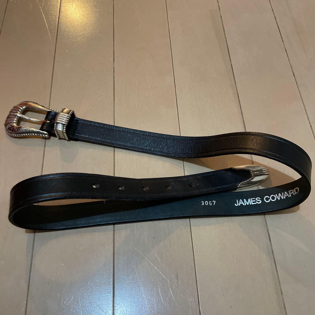 JAMES COWARD ブラック レザー ベルト 28