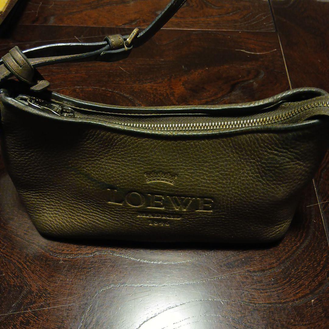 LOEWE オリーブグリーン レザー バッグ