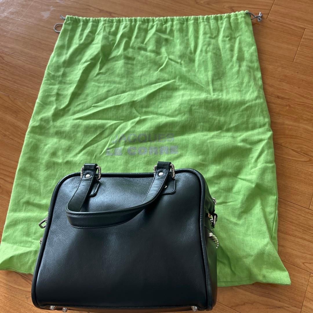 JACQUES LE CORRE スタッズ付き黒ハンドバッグ