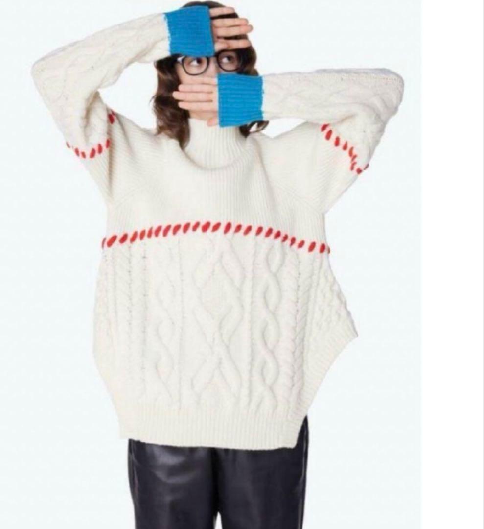 ENFOLD コレクションライRib×Cable Combi Pullover