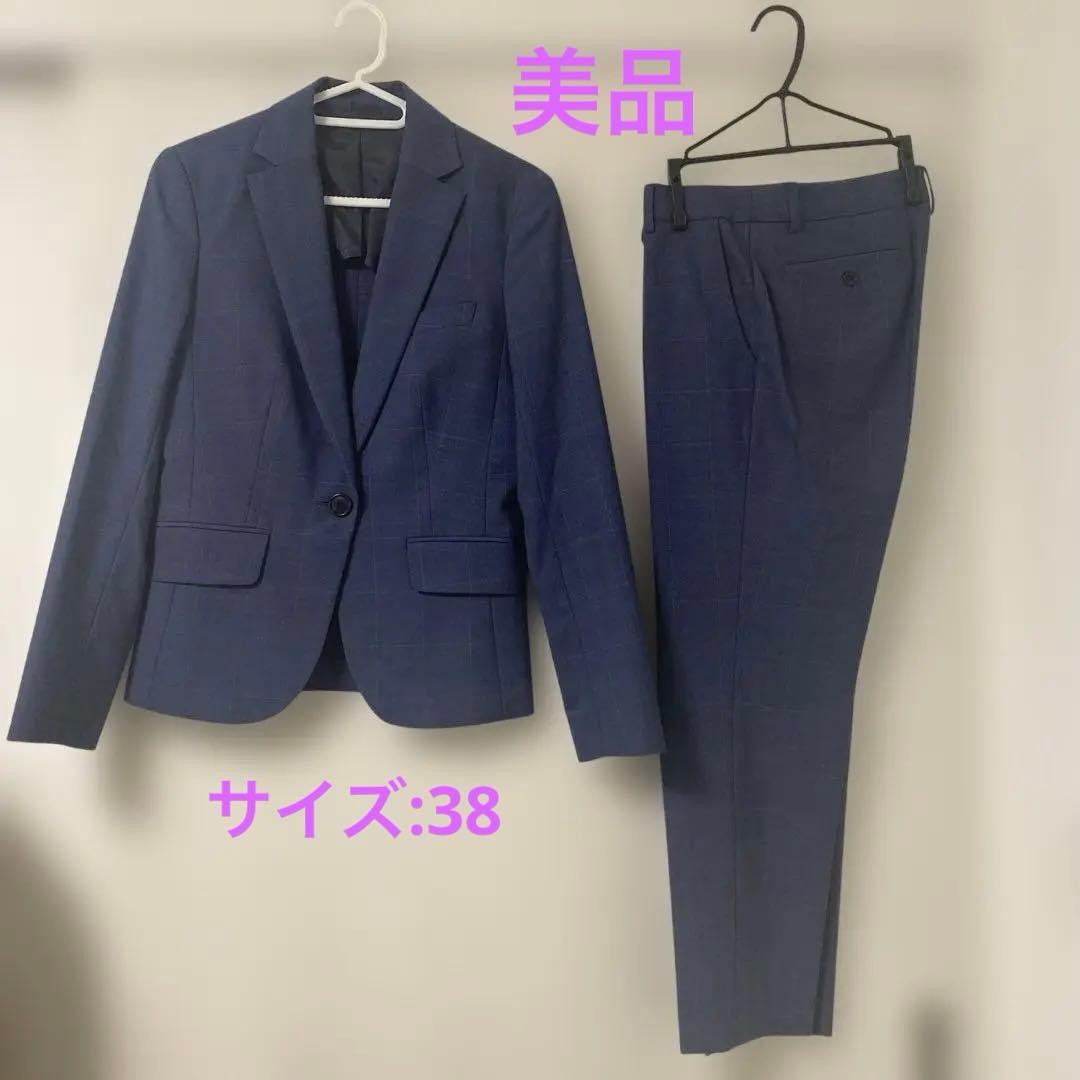 THE SUIT COMPANY ネイビー パンツスーツ