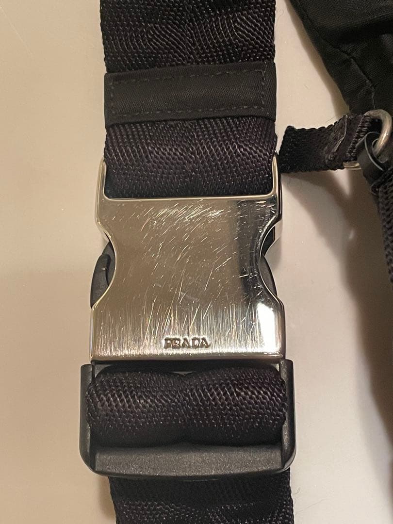 プラダ PRADA ウエストポーチ ボディバッグ ブラック 黒 ナイロン 美品