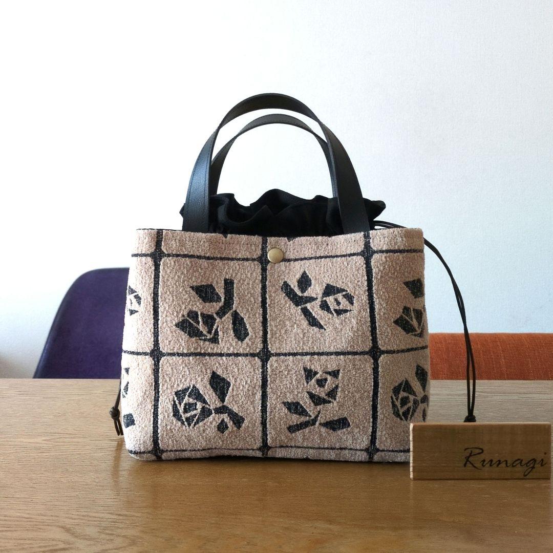 あおりポケットの巾着バッグ＊ミナペルホネン lulu