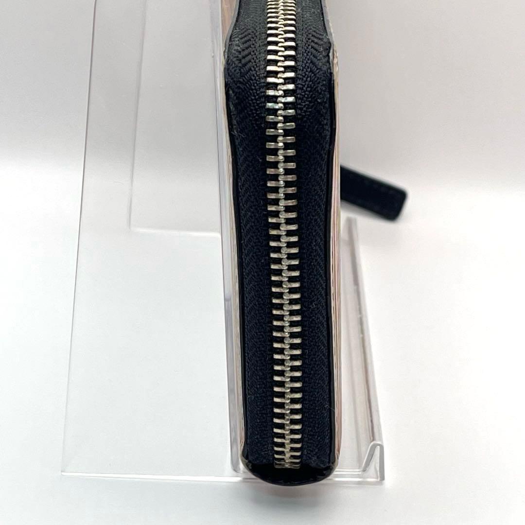 ポールスミス マルチストライプ ラウンドファスナー 長財布 黒