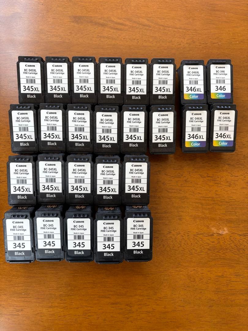 Canonインクカートリッジ使用済み　ブラック22個、カラー4個