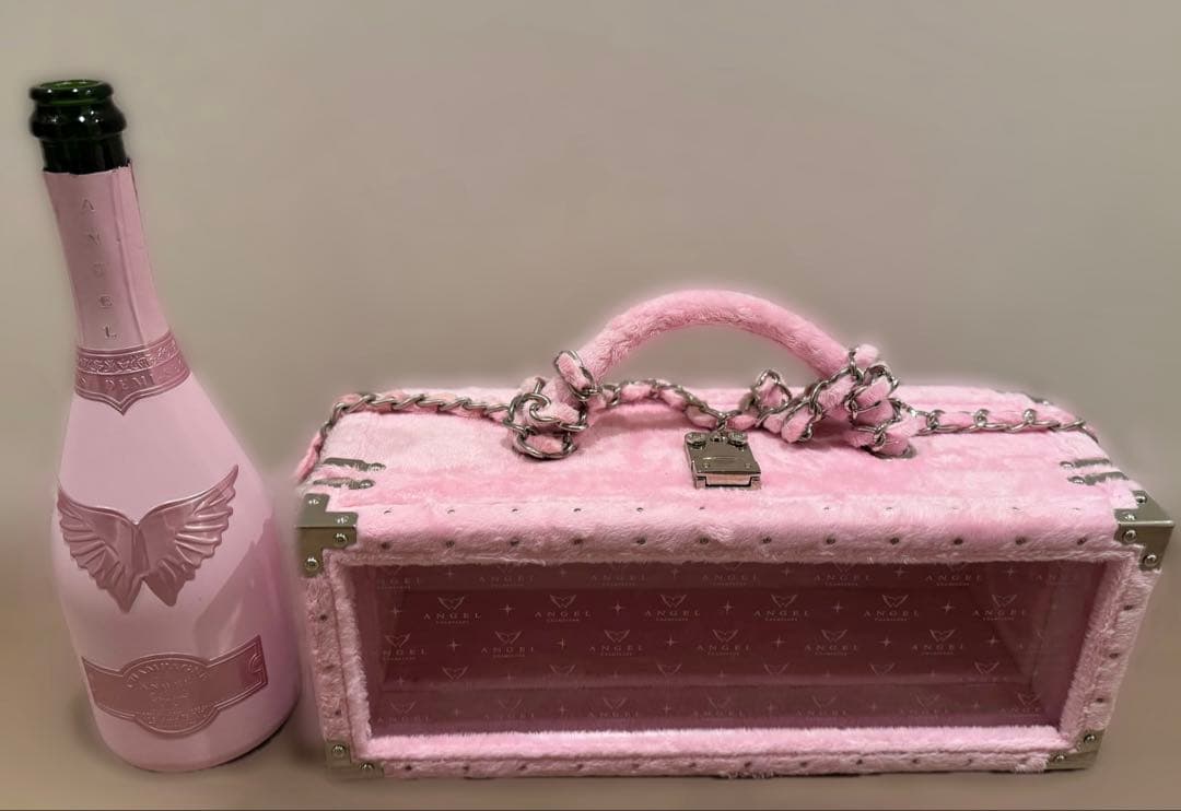 エンジェルシャンパン ドゥミセックロゼ ピンク ファータイプ 空瓶 ケース