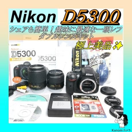 Wレンズキット⭐S回数150回 新品級⭐Nikon D5300⭐高機能 一眼