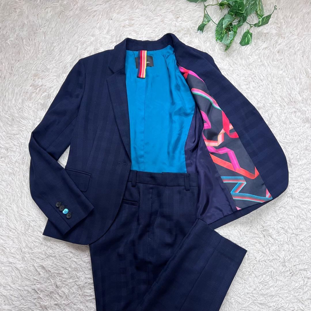 極美品 現行 PS Paul Smith セットアップ パンツスーツ ネイビー