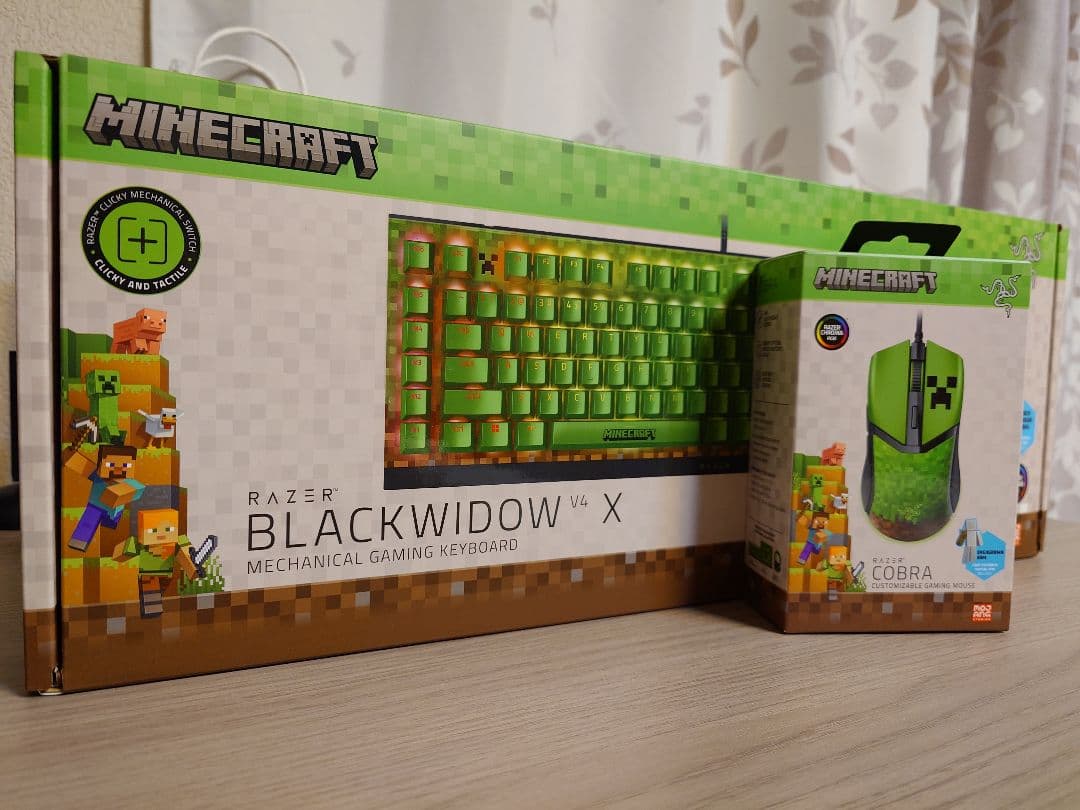 キーボード Razer BlackWidowV4X & Cobra (Minecraft)