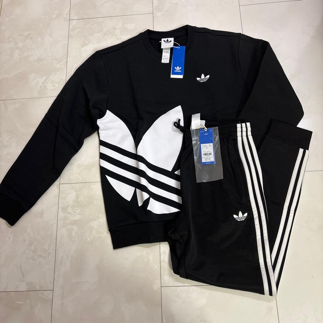 新品　アディダスオリジナルス　メンズ　セットアップ上下　ビッグロゴ　トレフィオル