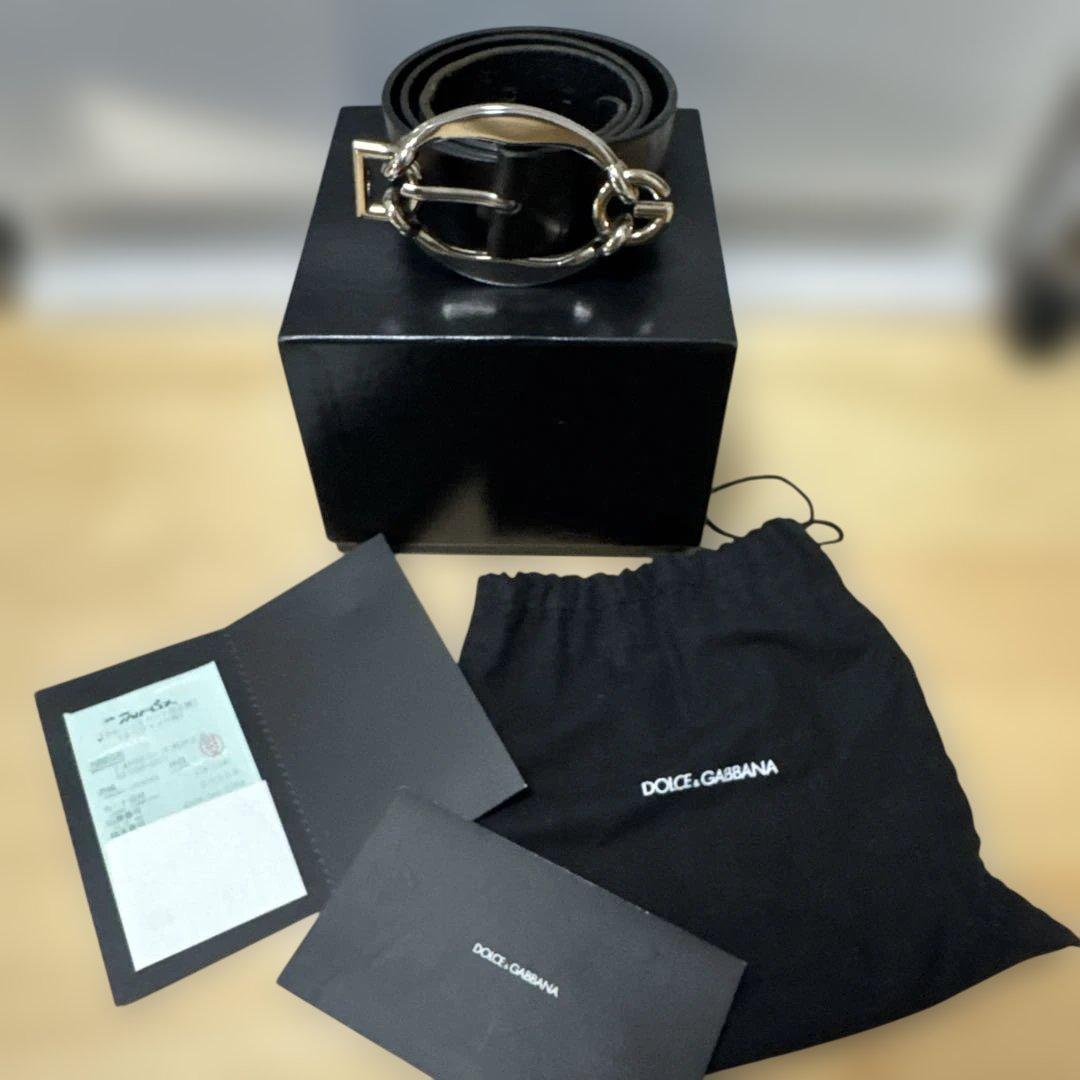ドルチェ＆ガッバーナ ブラックレザーベルト 90サイズ