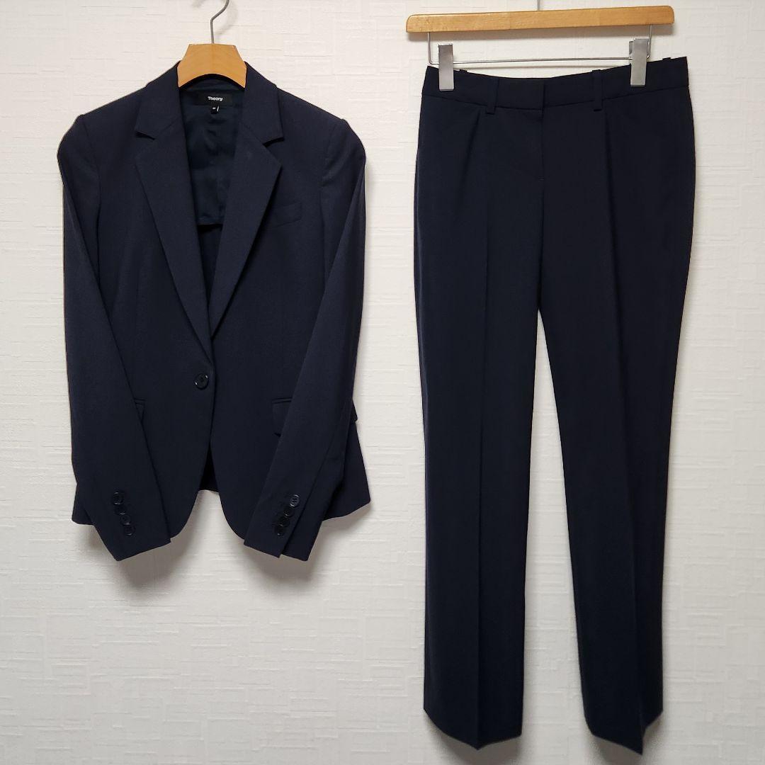 セオリー　レディース　パンツ　スーツ　セットアップ 　濃紺　ストレートパンツ