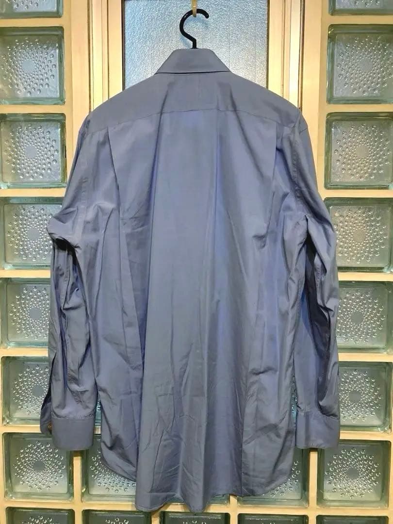 美品 エルメス HERMES メンズ セリエボタン 長袖シャツ ブルー 39