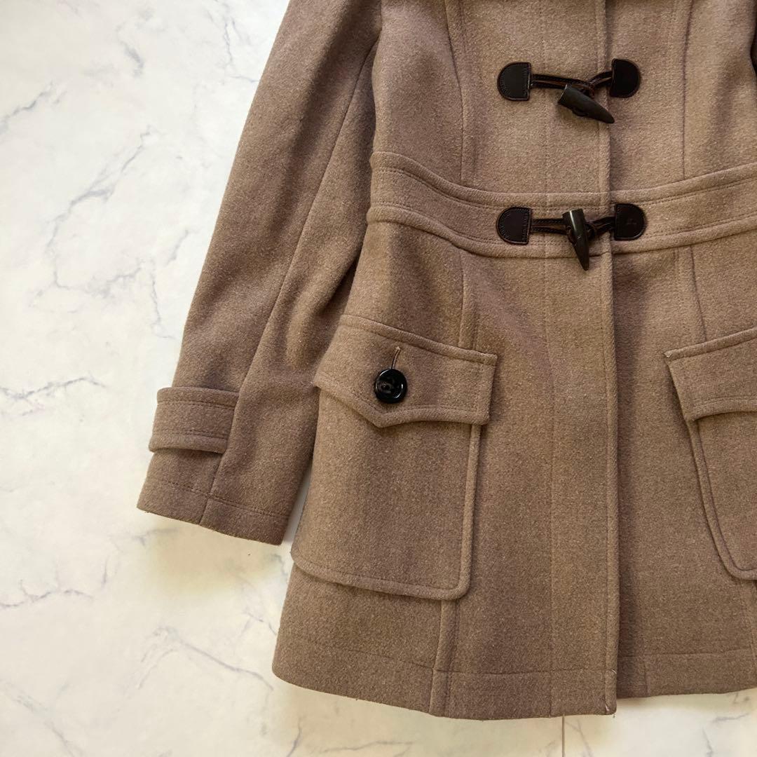 バーバリーブルーレーベル ダッフルコート フード ノバチェック レザー 40