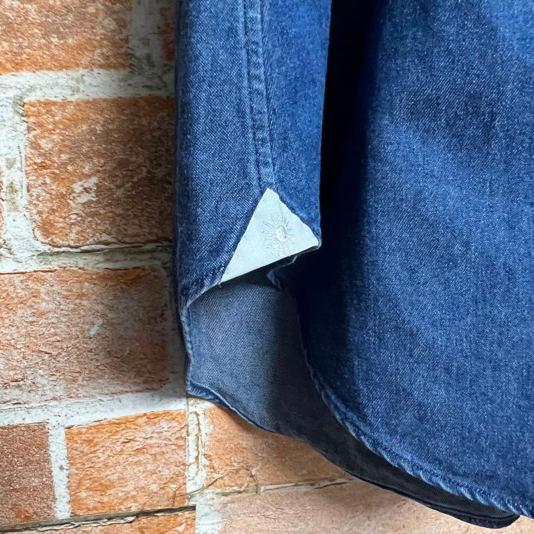 (未使用級)ジャンネット　インディゴシャンブレーシャツ　カッタウェイ　イタリア製