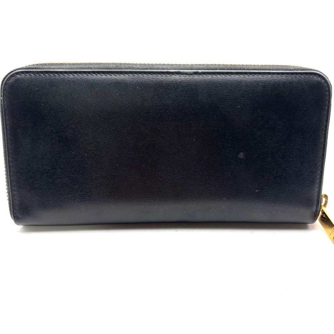 サンローラン 長財布 ラウンドファスナー カサンドラ YSL ロゴ ブラック