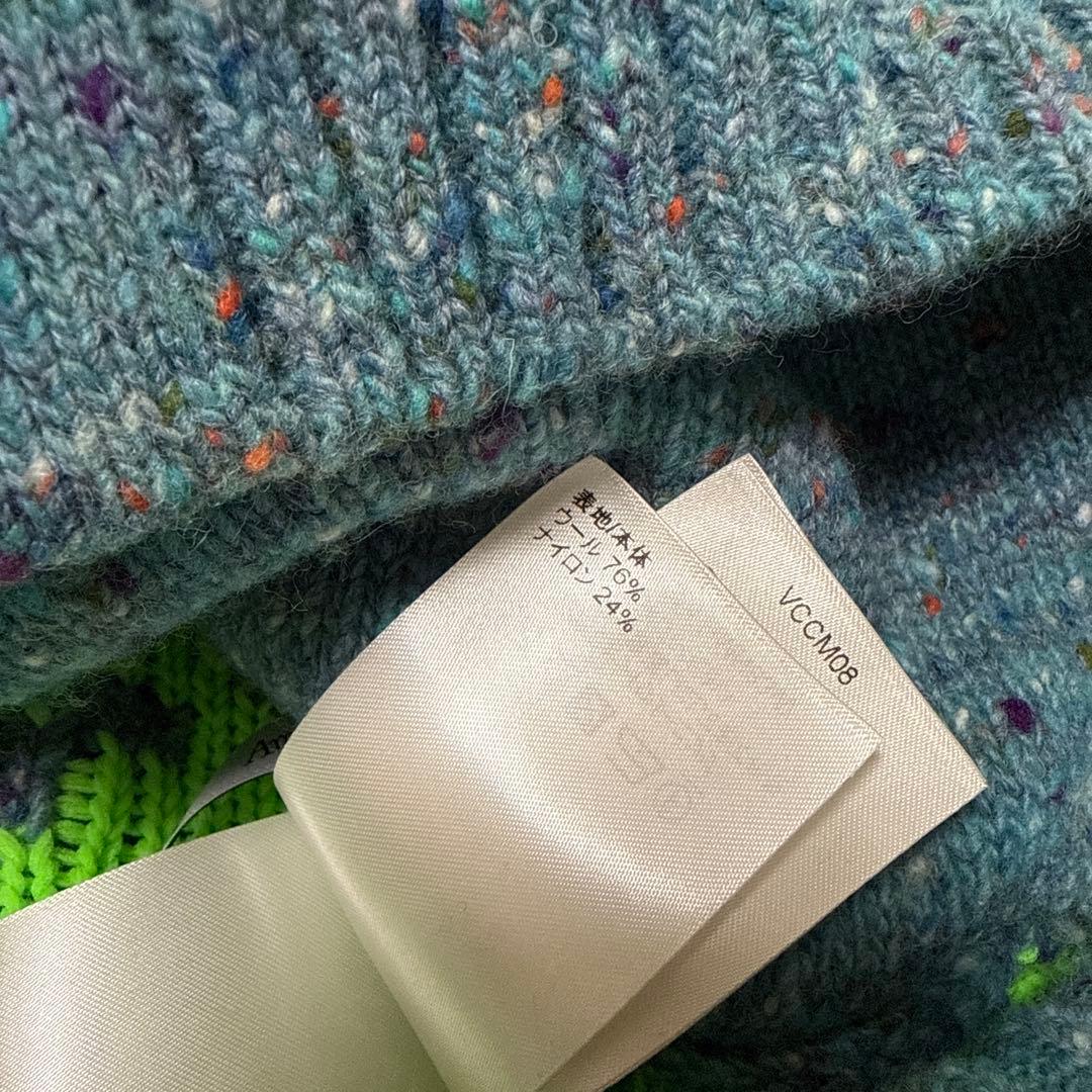 Louis Vuitton ロゴ柄カーディガン モノグラム　ネオングリーン　XL