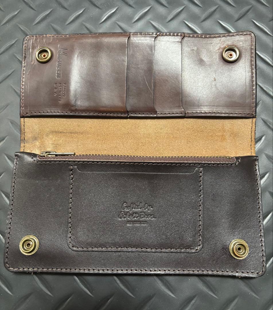 Schott ショット長財布　ウォレットチェーン　ブラウン　牛革　カウハイド