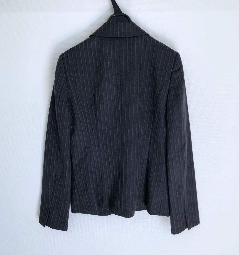 インディヴィ　スーツ　セットアップ　グレー　ストライプ