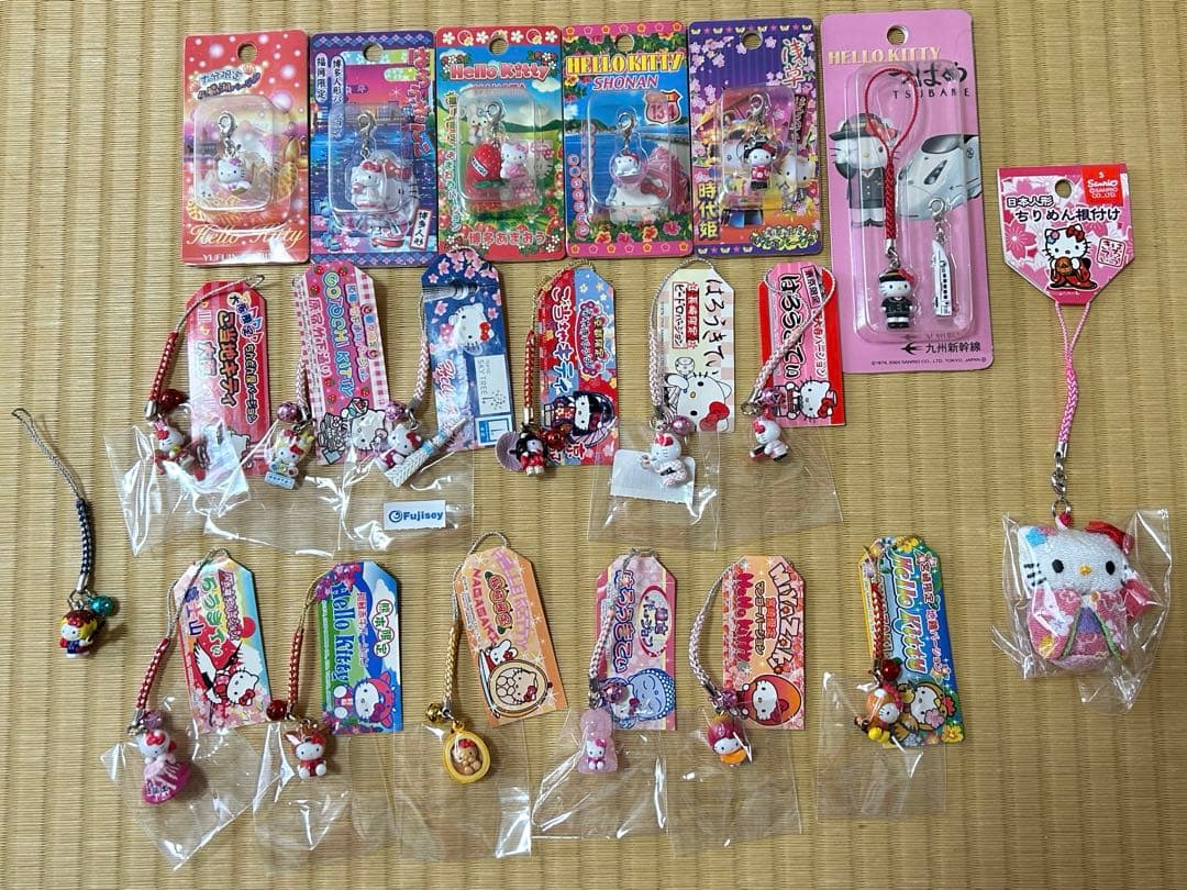 【ご当地キティ】 ストラップ 20個セット ハローキティ 平成レトロ