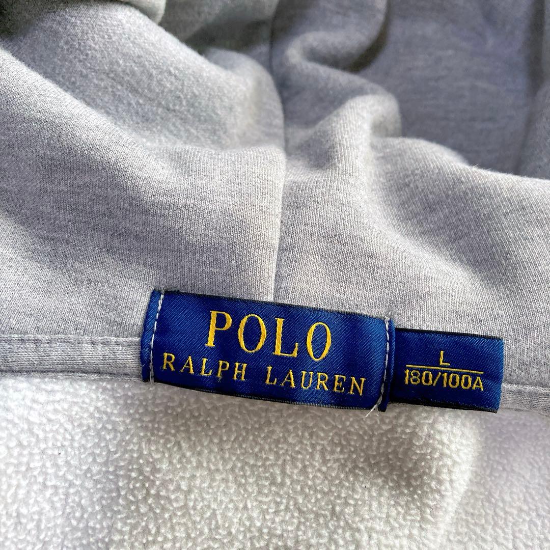 29さま　美品 ポロラルフローレン パーカー 星条旗 ビッグポニー L グレー